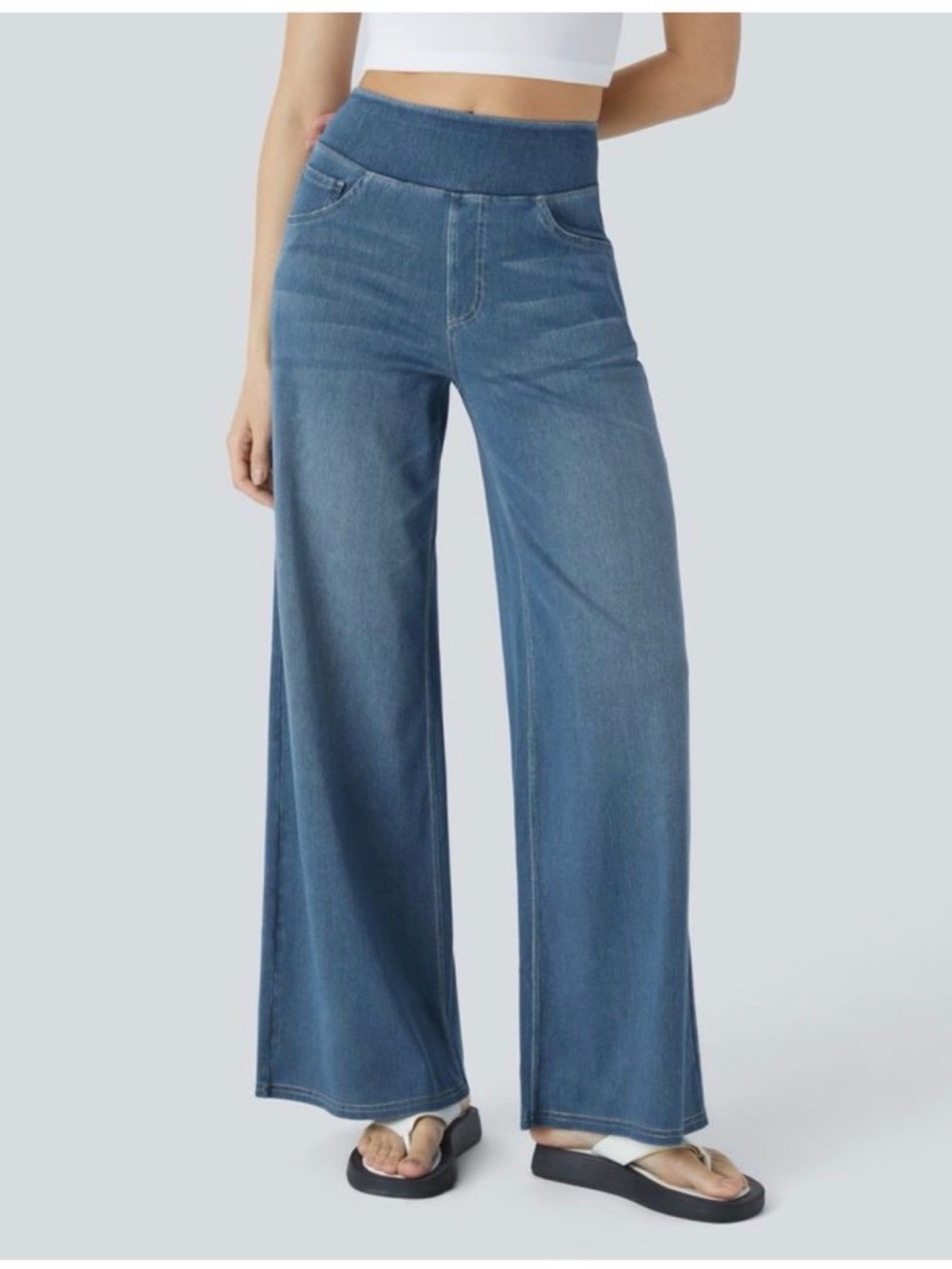 Halara Flex Denim lightweight in medium wash blue